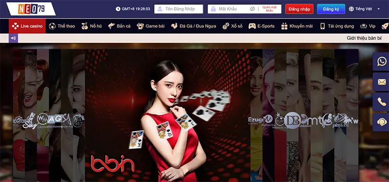 Live casino NEO79 với nhiều sảnh game chuyên nghiệp