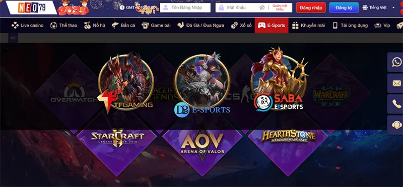 Esports NEO79 đa dạng với nhiều trò chơi cá cược hấp dẫn được nhiều người chơi yêu thích