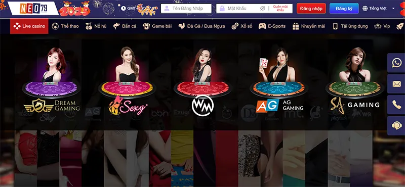 Sảnh game Live Casino NEO79 đa dạng nhiều trò chơi cá cược trực tuyến hấp dẫn