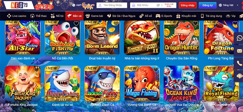 Bạn chọn game Jackpot Fishing tại NEO79 để tham gia vào trò chơi